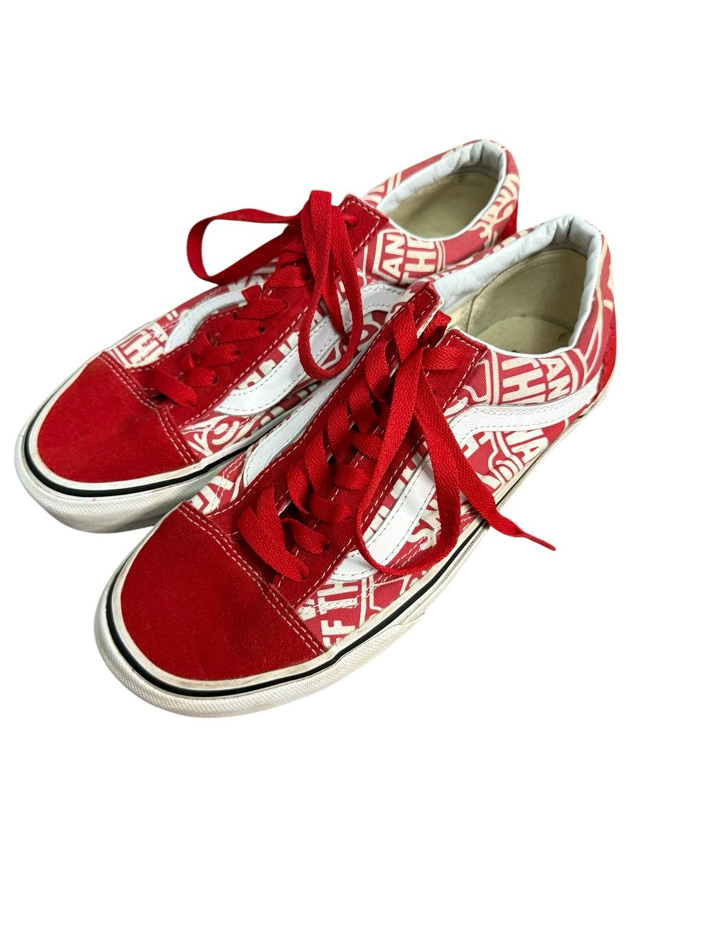 Vans Red White Checkered Sneakers Shoes Women's Size 8.5 - Picture 3 of 7